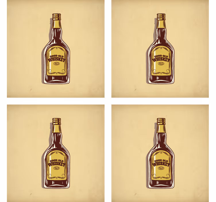 Glasunderlägg öl gamla whiskeyflaskan - Tenstickers