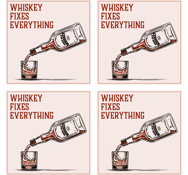 Glasunderlägg fraser whiskey hällande visuell - Tenstickers