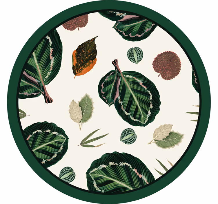 Glasunderlägg med bladmönster motiv - Tenstickers