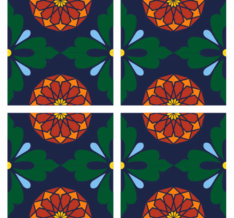 Glasunderlägg plattor med livfullt botaniskt mönster - Tenstickers