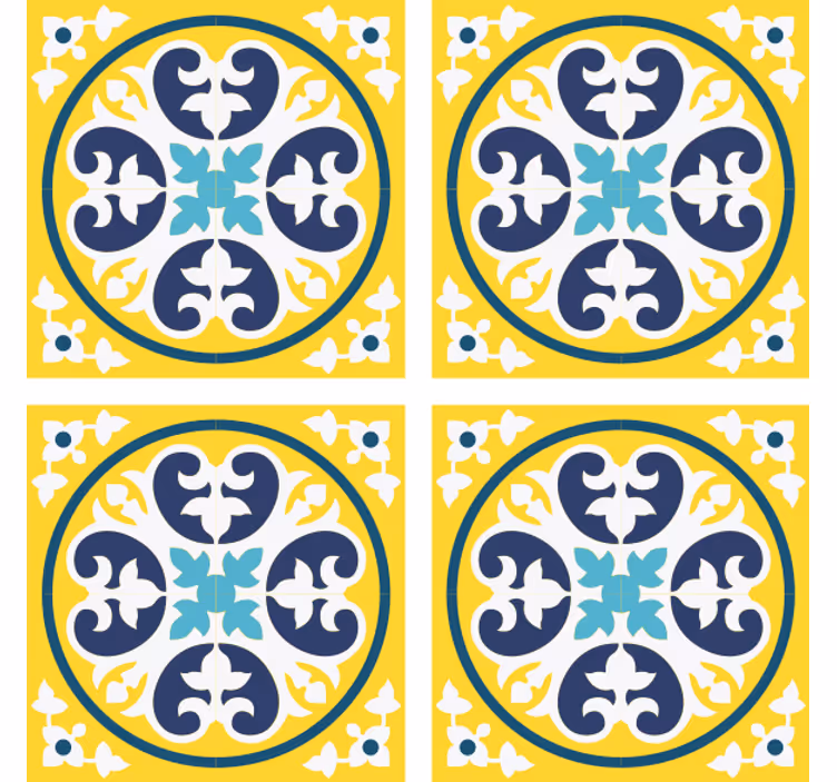 Glasunderlägg plattor blommönster keramik - Tenstickers