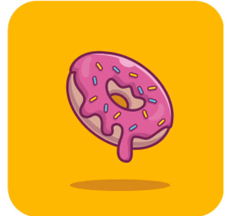 Tecknad rosa donut nördunderlägg - Tenstickers