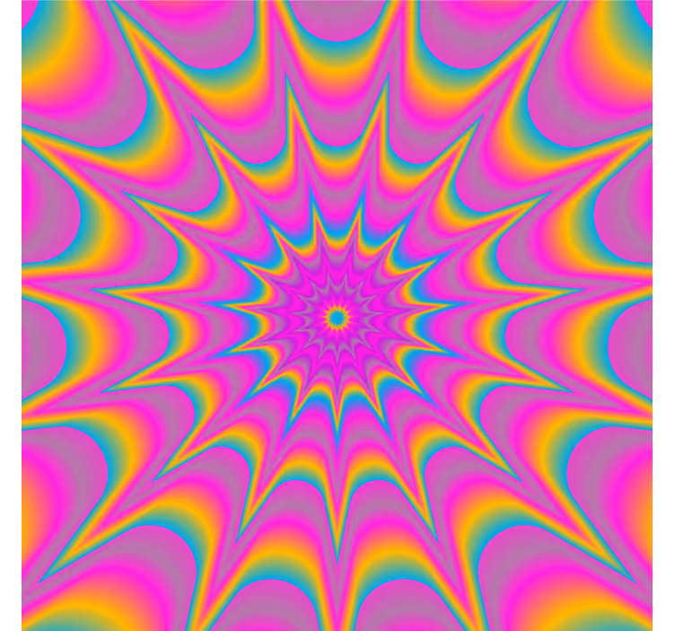 Psykedelisk optisk retro stjärna vintage glasunderlägg - Tenstickers