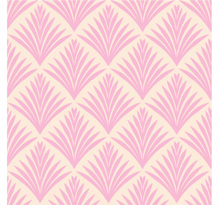 Glasunderlägg i blek rosa lövmönster - Tenstickers