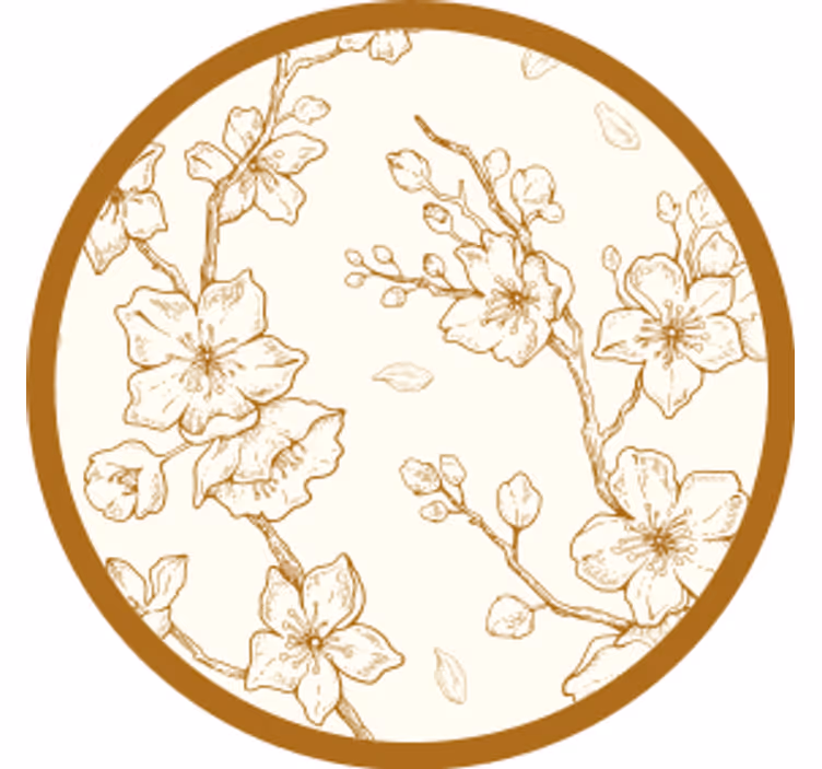 Glasunderlägg vintage med blommig gravyr i trä - Tenstickers
