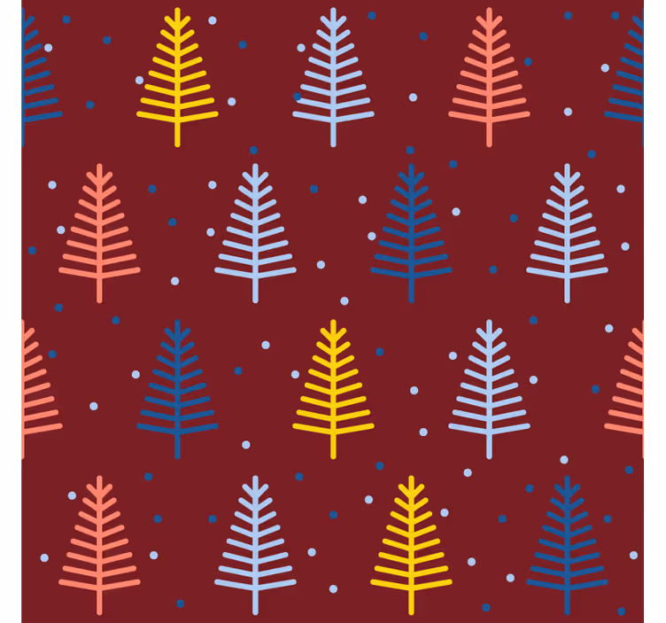 Färgglad trädmönster julunderlägg - Tenstickers