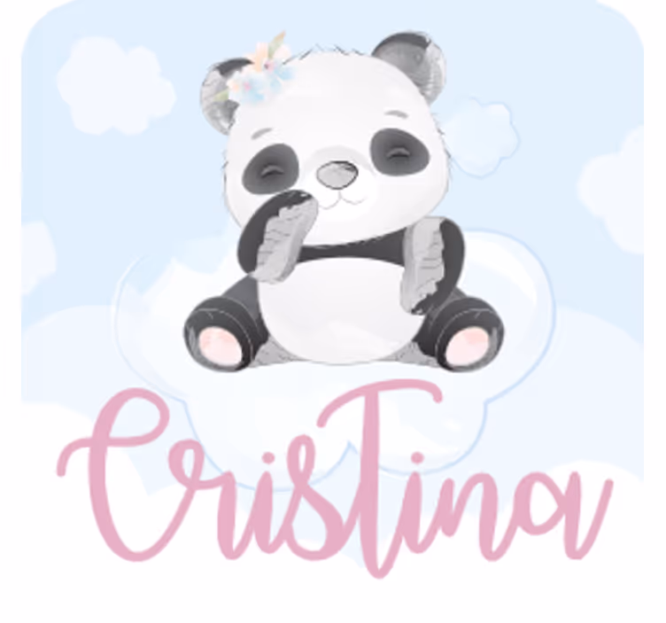 Anpassningsbar glasunderlägg rolig panda karaktär - Tenstickers