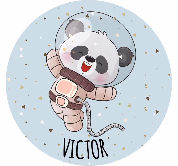 Glasunderlägg vintage glad astronaut panda - Tenstickers