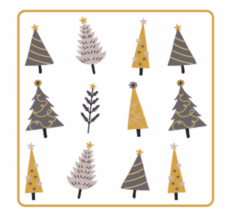 Julunderlägg med stiliserade julgranar - Tenstickers