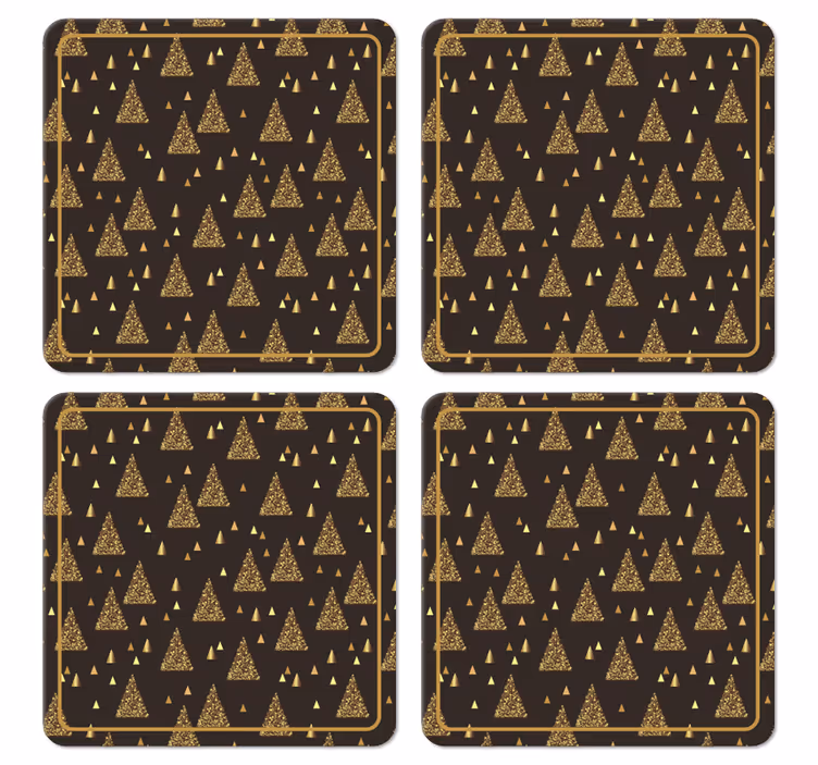 Elegant gyllene julgranskort - Tenstickers