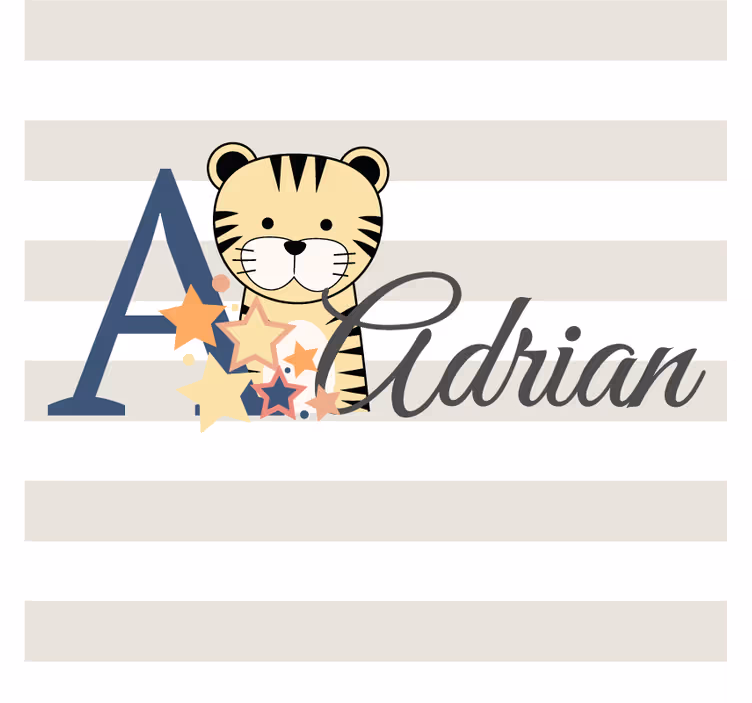 Anpassningsbar glasunderlägg med lekfull tigerillustration - Tenstickers