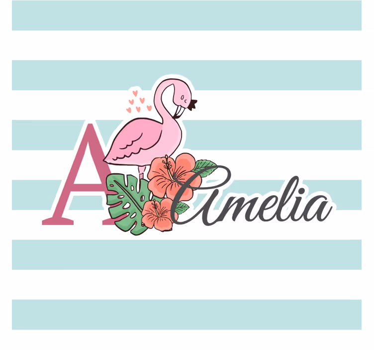 Anpassningsbar glasunderlägg personlig flamingo blomma - Tenstickers