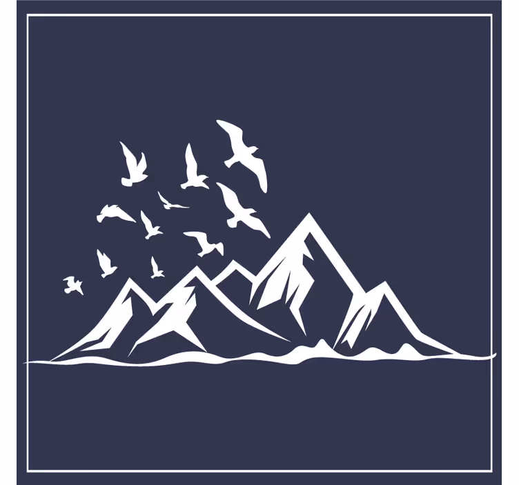 Glasunderlägg bergslandskap silhuett - Tenstickers