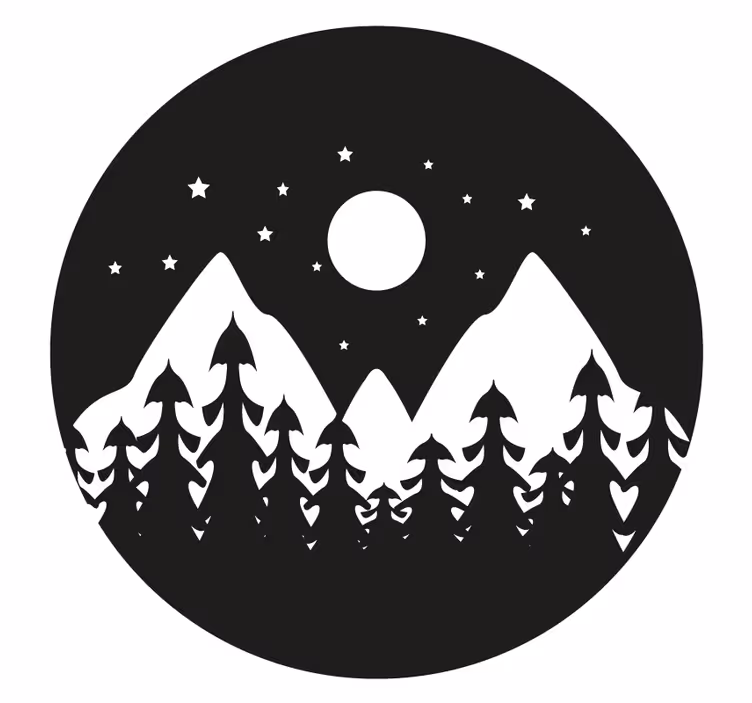Glasunderlägg bergnattlandskap - Tenstickers