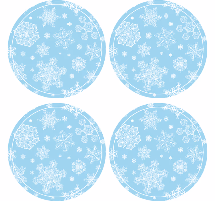 Vita snöflingor på blå julbana - Tenstickers