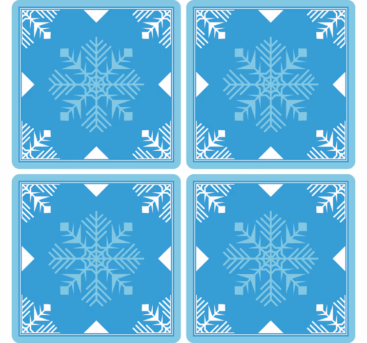 Snöflingor blå toner julbana - Tenstickers