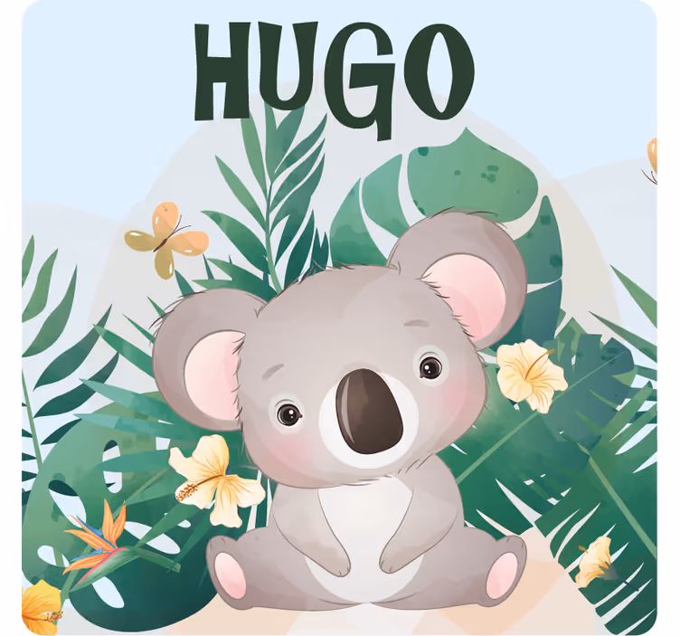 Anpassningsbar glasunderlägg söt koala konst - Tenstickers