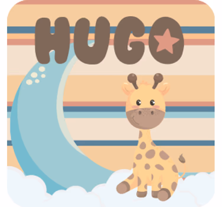 Anpassningsbar glasunderlägg kramgo giraff karaktär - Tenstickers