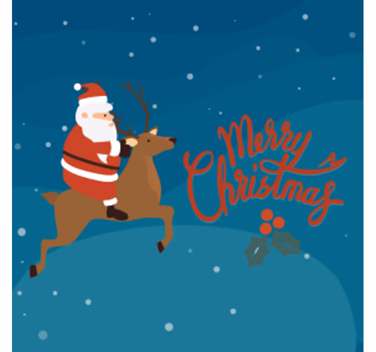 Julunderlägg tomte som rider renen - Tenstickers