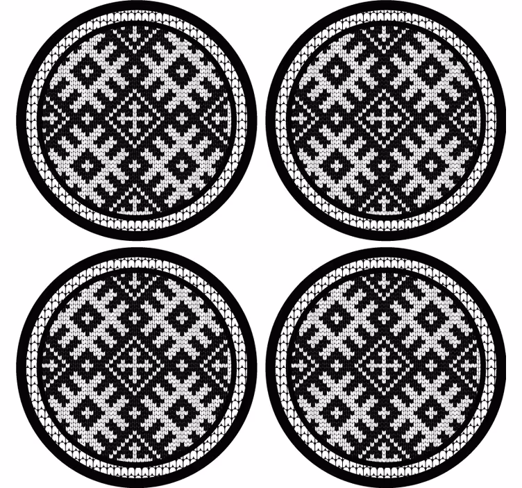 Glasunderlägg med stickat mönster - Tenstickers