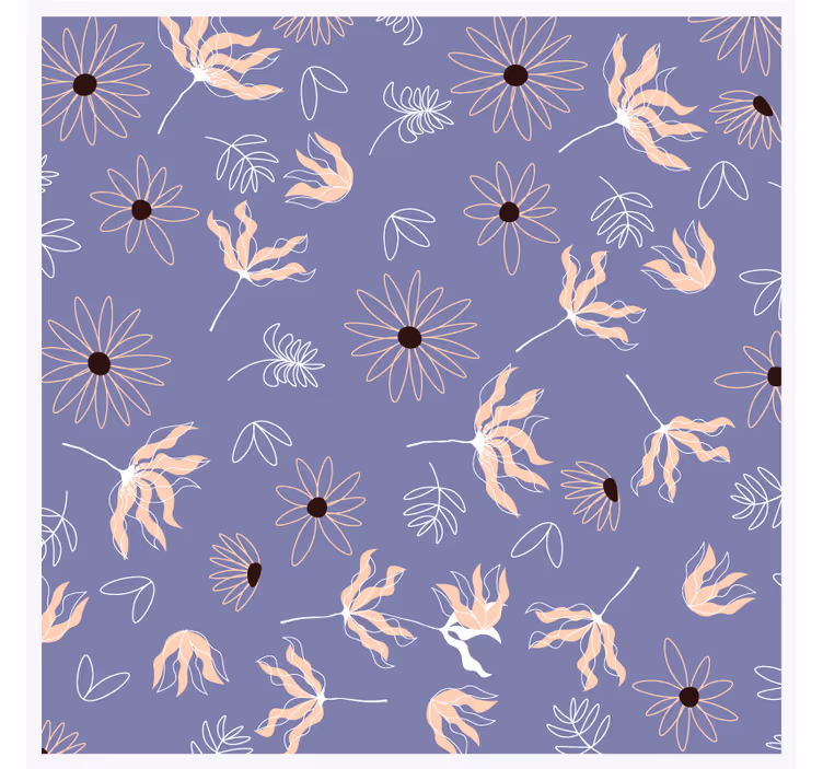 Glasunderlägg blommönster på lila - Tenstickers