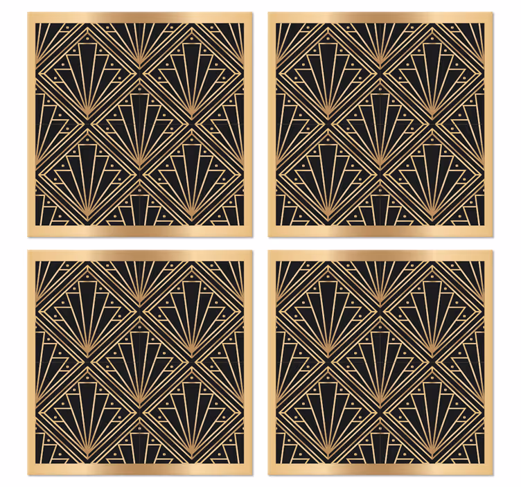 Rhomboid "art deco" mönster modern glasunderlägg - Tenstickers