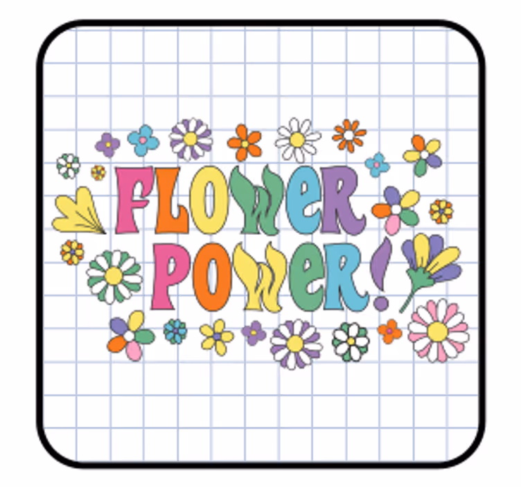 Glasunderlägg nördar blomstrande färgglad typografi - Tenstickers