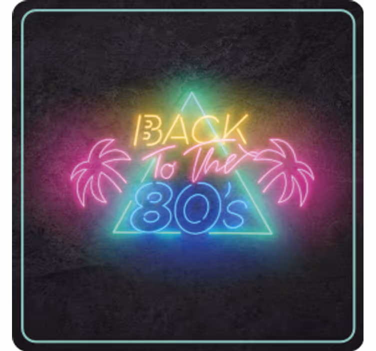 Neon 80-tals retro Glasunderlägg vintage - Tenstickers