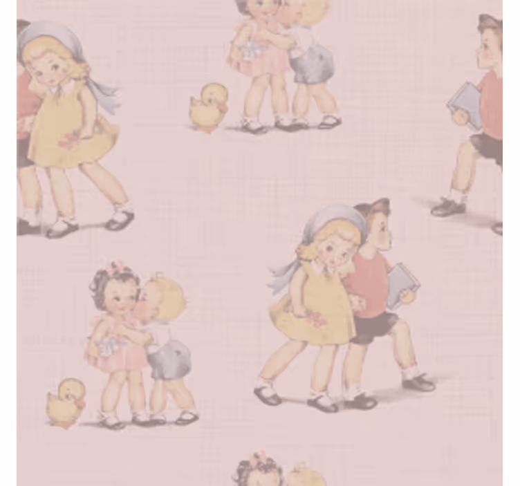 Glasunderlägg vintage lekfulla barnillustrationer - Tenstickers