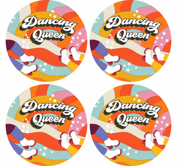 Anpassningsbar glasunderlägg färgglad dansfötter design - Tenstickers