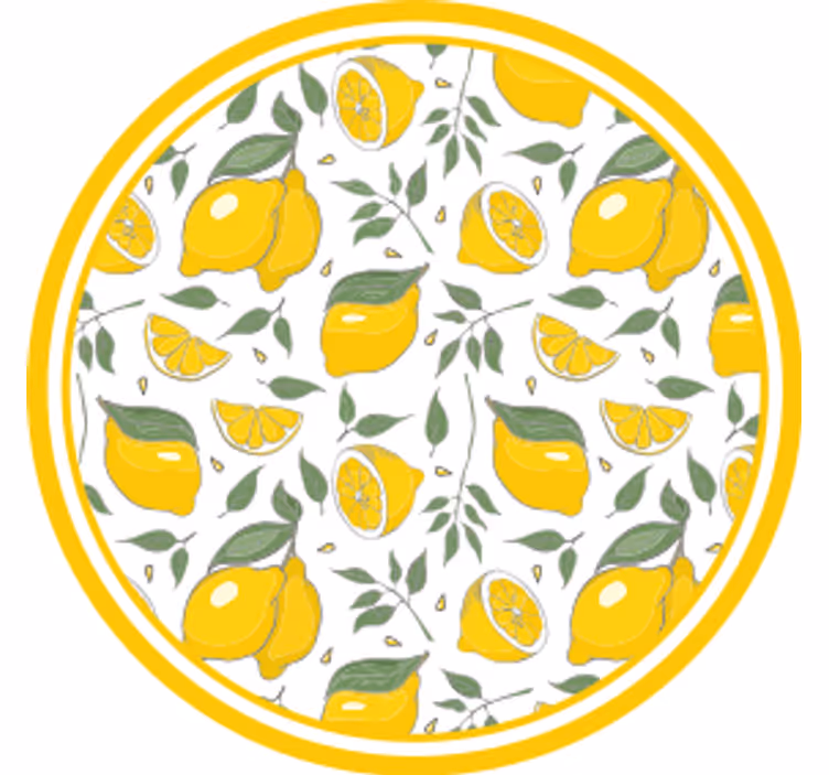 Citroner med gröna blad glasunderlägg - Tenstickers