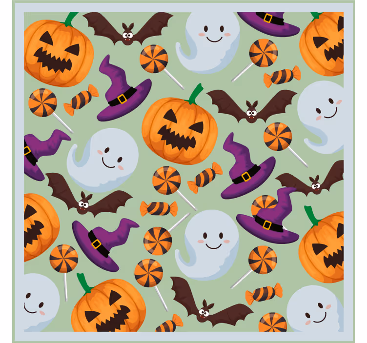 Glasunderlägg halloween pumpor och spöken mönster - Tenstickers