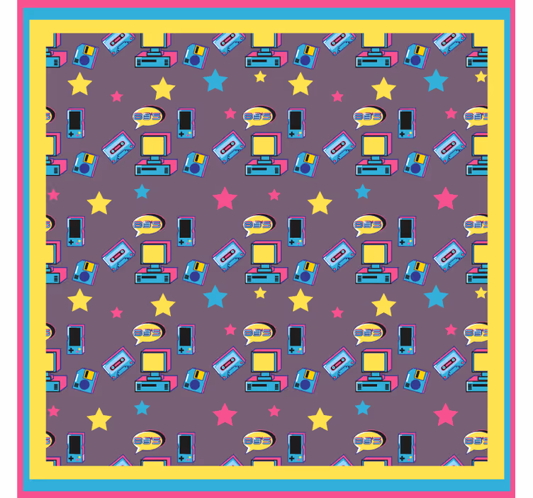Glasunderlägg nördar retro teknikmönster - Tenstickers
