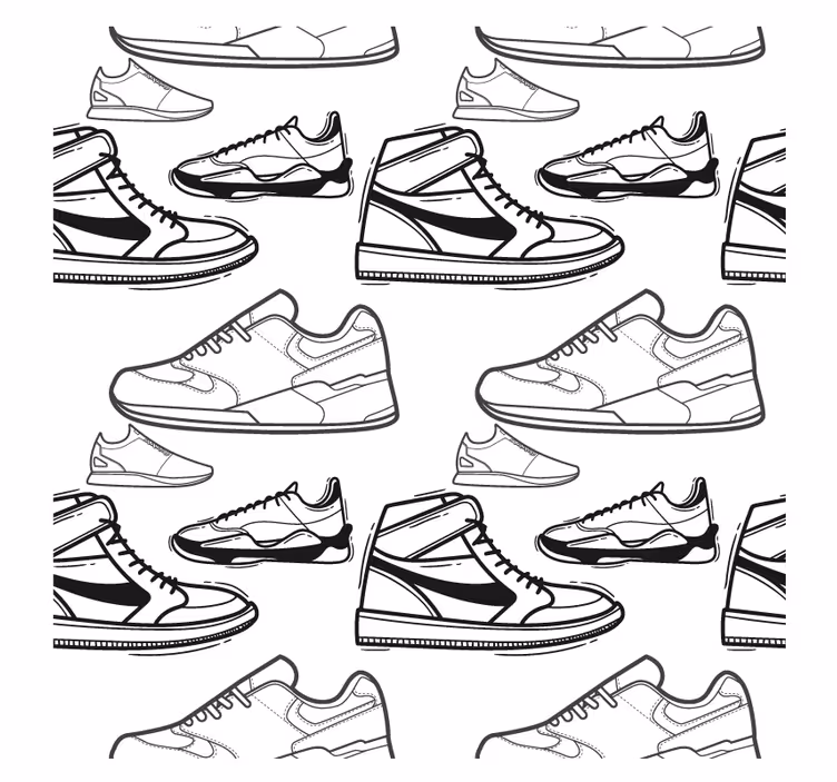 Retro sneaker mönster vintage glasunderlägg - Tenstickers