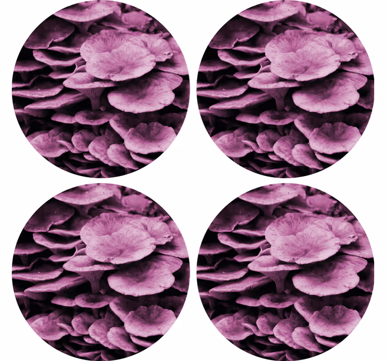 Rosa svamp gälar modern glasunderlägg - Tenstickers