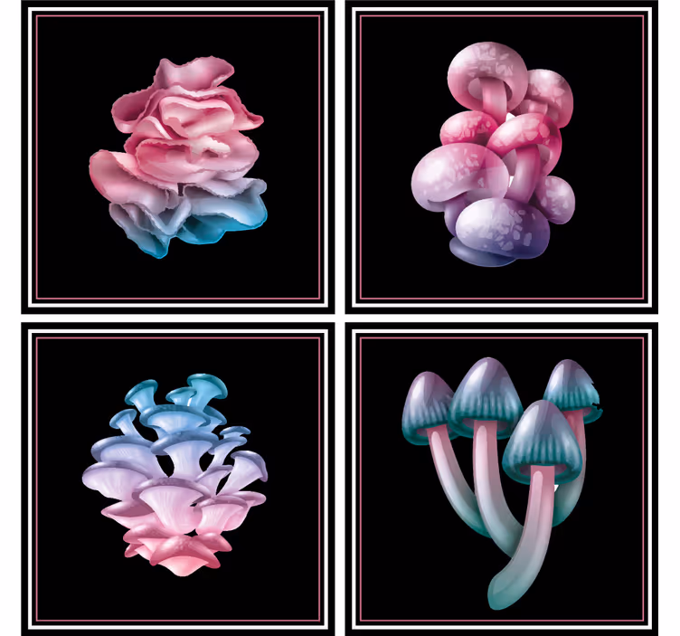 Glasunderlägg modernt mjuka blomformer - Tenstickers