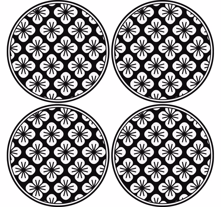 Glasunderlägg med botanisk texturerad yta - Tenstickers