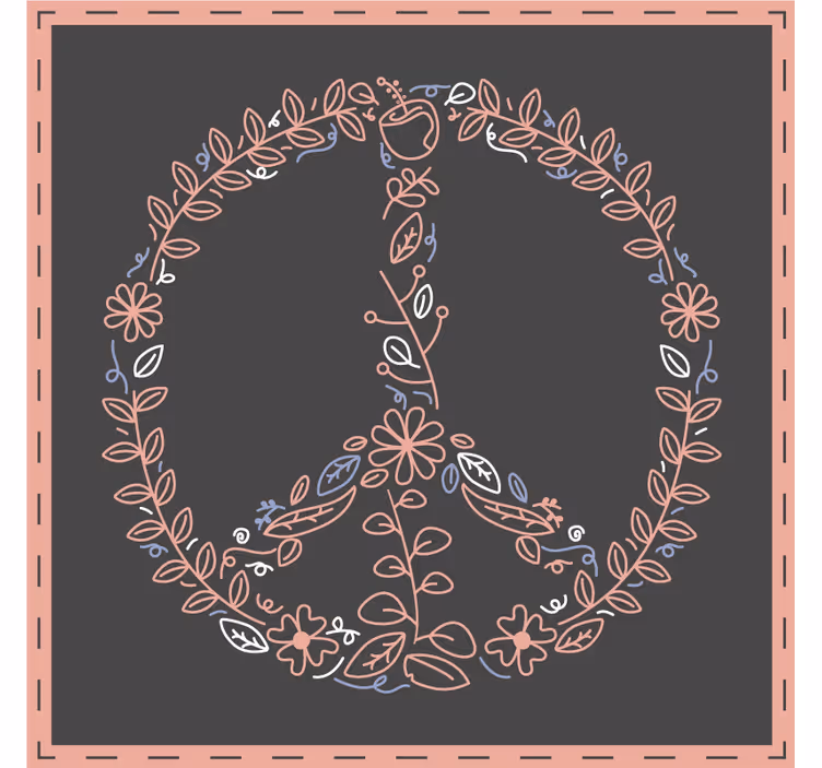 Glasunderlägg nördar blomsterfredsymbol - Tenstickers
