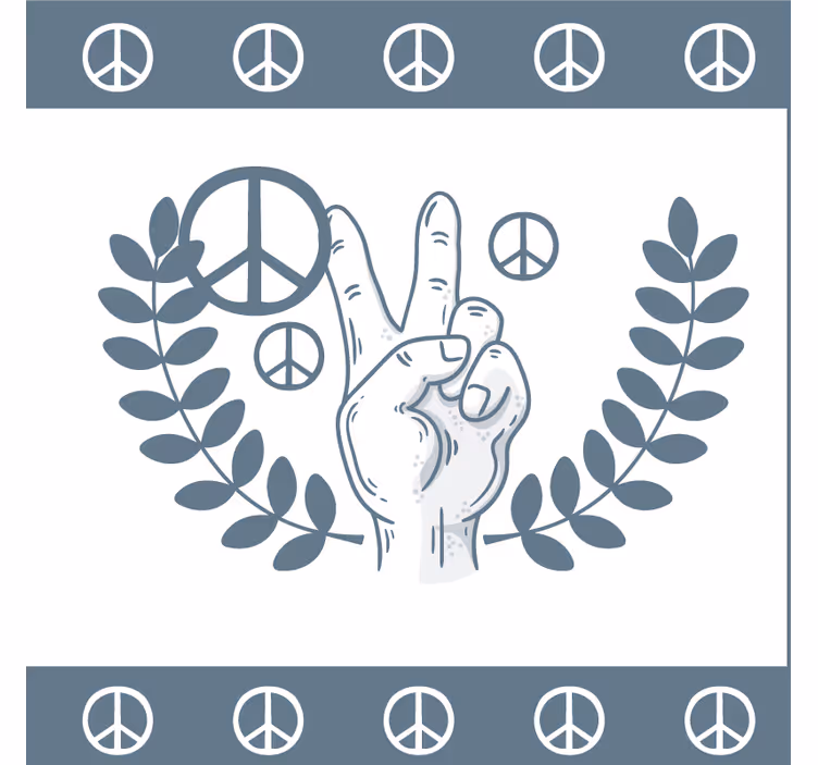 Fredshand med fredsymboler mönsterunderlägg - Tenstickers