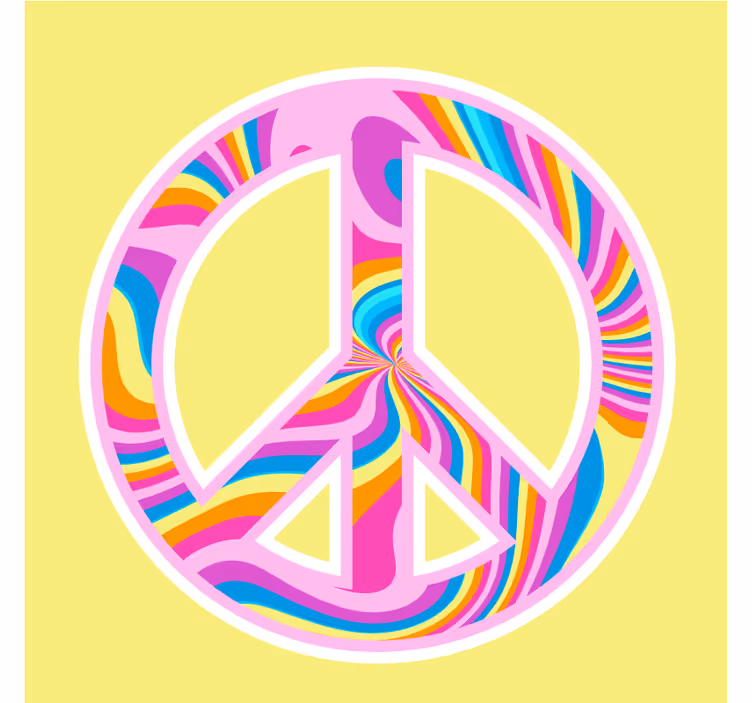 Glasunderlägg nördar vibrant fredssymbol - Tenstickers