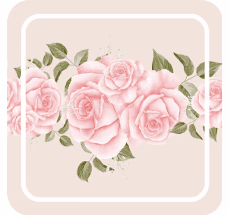 Glasunderlägg modernt rosa blomsterarrangemang - Tenstickers