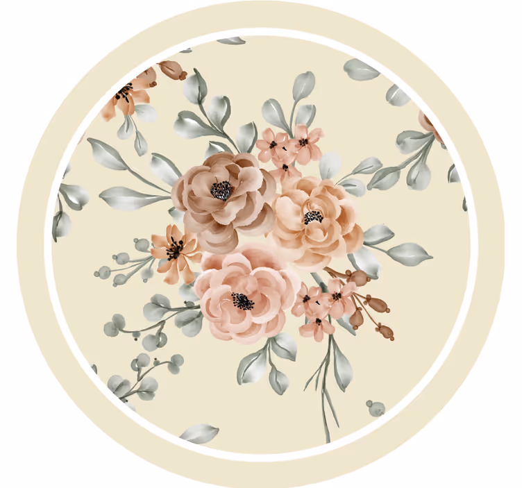 Blommigt elegansmönster Glasunderlägg vintage - Tenstickers