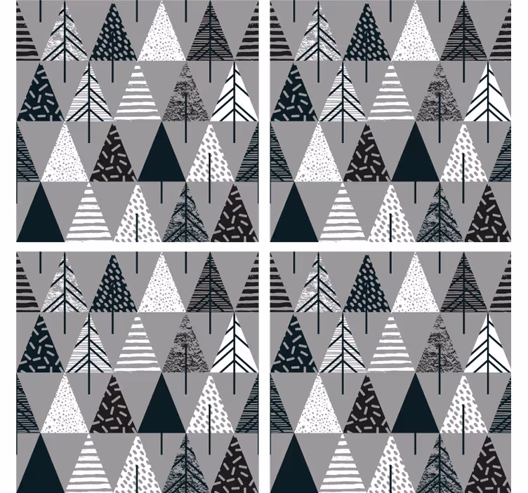 Geometriskt trämönster glasunderlägg - Tenstickers