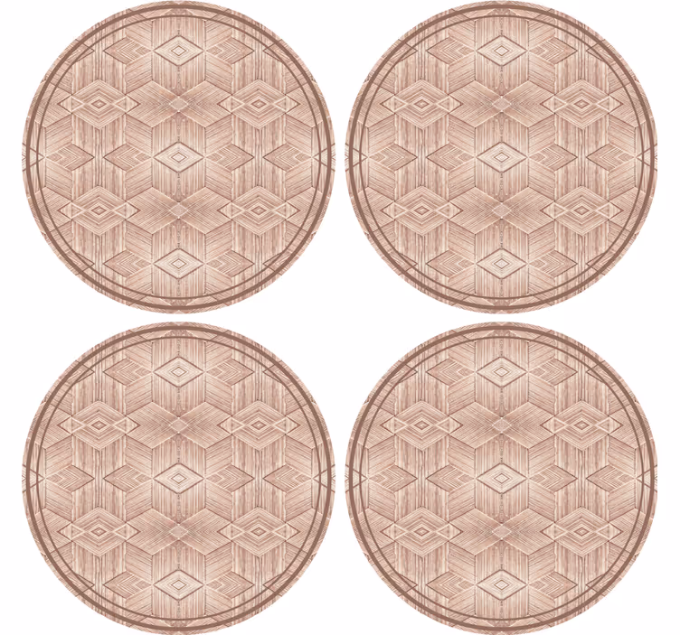 Glasunderlägg med geometriskt mönstrad cirkelyta - Tenstickers