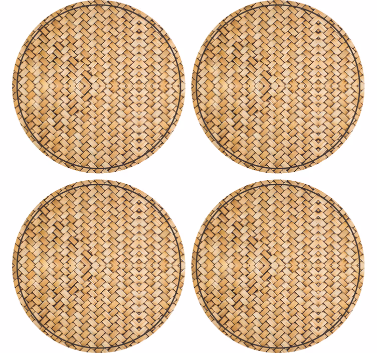 Glasunderlägg med strukturerade cirkulära element - Tenstickers