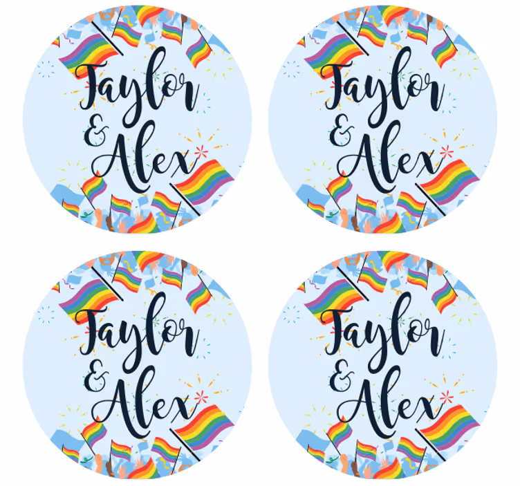 Glasunderlägg öl regnbågsflaggor firande - Tenstickers
