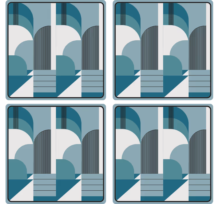 Glasunderlägg modernt geometriska bågmönster - Tenstickers