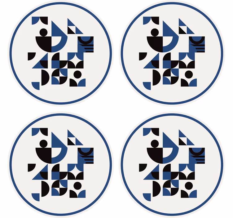 Glasunderlägg modernt geometrisk formarrangemang - Tenstickers
