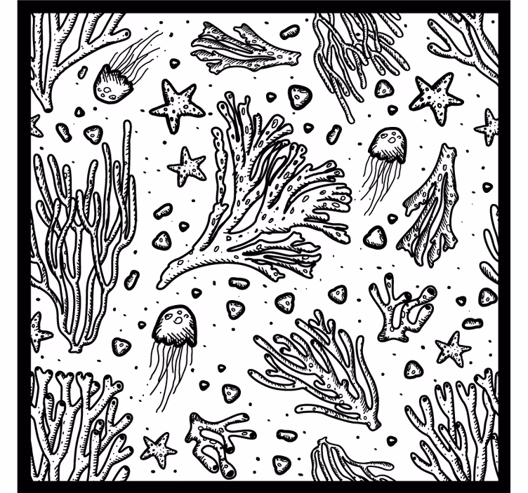 Underwater life elements glasunderlägg - Tenstickers