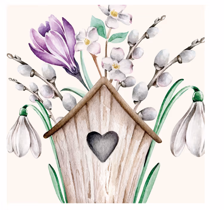 Glasunderlägg bröllop träduva med blommor - Tenstickers